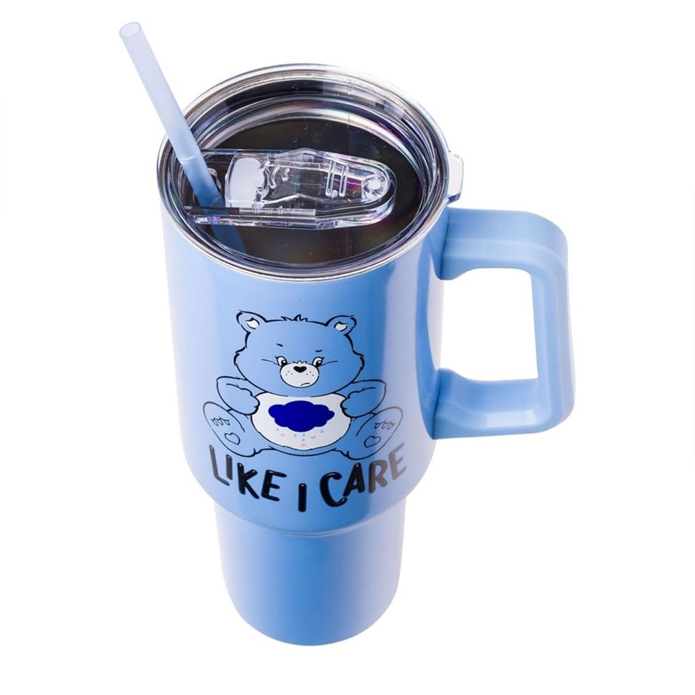 ✅NWT🤩Silver Buffalo Care Bears Grumpy Bear "Like I Care Stainless" 40 Ou… - Picture 4 of 5